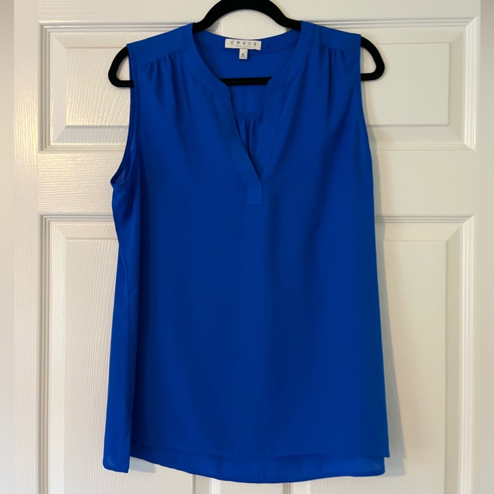 Chaus Royal Blue Sleeveless Blouse